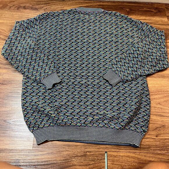 VTG Botto Made In Italy Sweater Mens XL 54 Multicolor Crewneck Cotton Blend Y2K - Picture 5 of 7